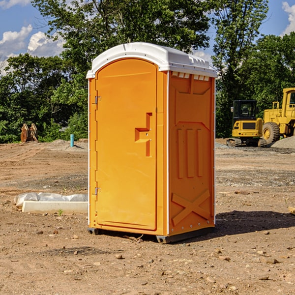 how often are the portable restrooms cleaned and serviced during a rental period in Nanuet